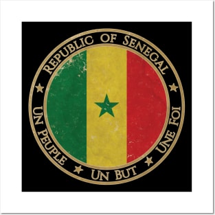 Vintage Republic of Senegal Africa African Flag Posters and Art